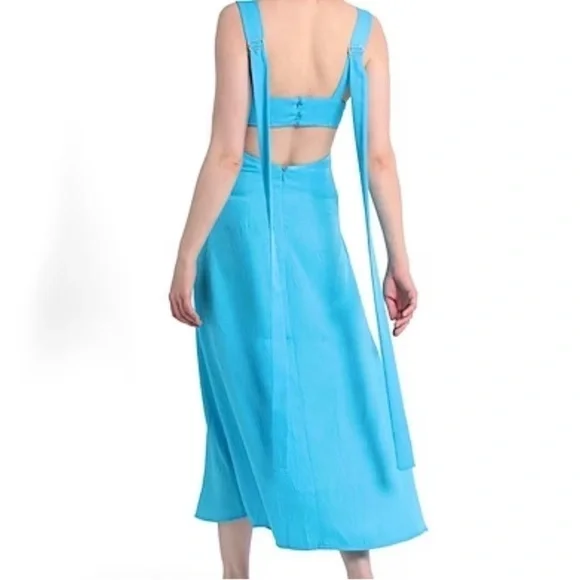 TOPSHOP Fabulous Turquoise Midi Halter Dress Size 10 NWT! - Picture 1 of 7